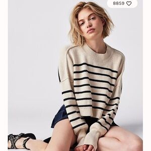 Free People Easy Street Stripe Crop Pullover